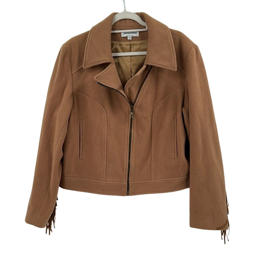 Vintage Jonathan Michael wool leather fringe jacket